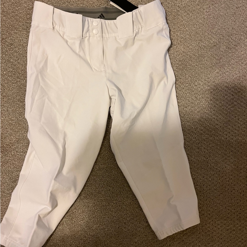 White Cropped Softball Pants NWT